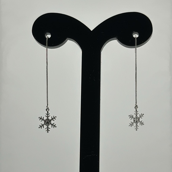 14k real solid white gold snowflake - Picture 1 of 9